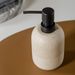 Beige Resin Soap Dispenser Set - Countertop Lotion Bottle_voghion.com