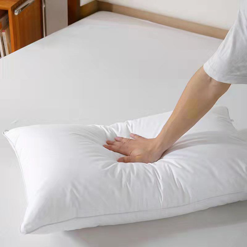 Hotel Collection White Pillow Set - 100% Cotton Medium-Low Loft Pillow With Hypoallergenic Pillowcase Breathable & Supportive_voghion.com