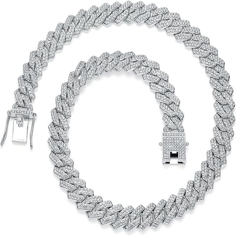 Bracciale da uomo alla moda cubana con diamanti tempestati di accessori Hip Hop 2024_voghion.com