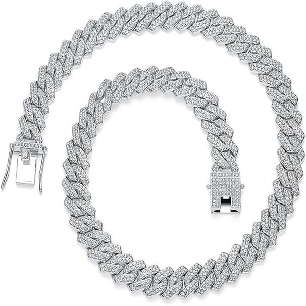 Bracciale da uomo alla moda cubana con diamanti tempestati di accessori Hip Hop 2024_voghion.com