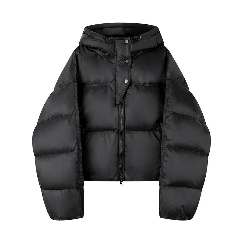 XinmonLee Petite Leichte Kendall Jenner Daunenjacke für Damen im Winter, vielseitige Pufferjacke mit Kapuze, Kurzmantel_voghion.com