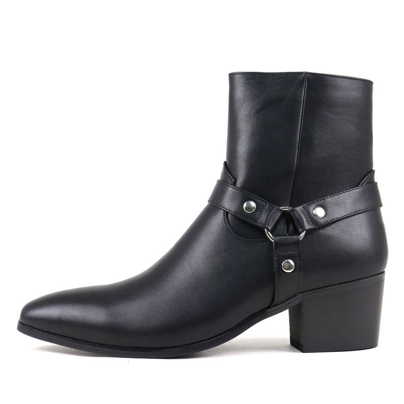 British Pointed Toe Buckle Men's Boots, Fashionable,_voghion.com