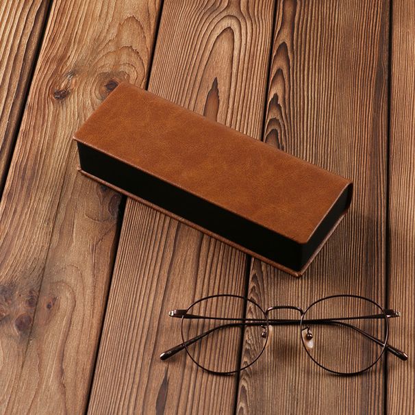 Custodia per occhiali unisex semplice in pelle Borsa per occhiali da viaggio portatile antiurto Borsa per occhiali in pelle_voghion.com