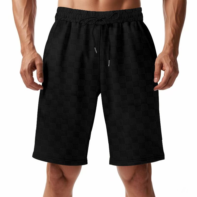 Shorts pour hommes, amples, décontractés, épais, jacquard, à carreaux, très populaires_voghion.com