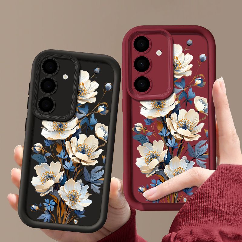 Funda con estampado de flores para Samsung Galaxy S25, S22, S24 Ultra, S23 FE, A56, A55, A16, A53, A15, A35, A25, A26, A54 5G, carcasa de TPU suave_voghion.com