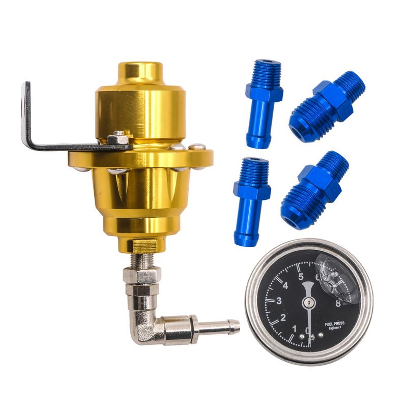 Auto parts modified adjustable fuel pressure regulating valve fuel booster universal pressure regulator with gauge_voghion.com