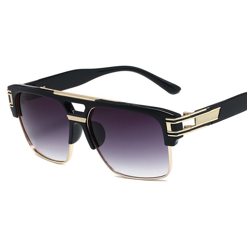 VOOTHOST New Fashion Big Frame Sunglasses Men Square Metal Sun Glasses Women Retro Sun Glasses Vintage High Quality Gafas Oculos De Sol V0119_voghion.com