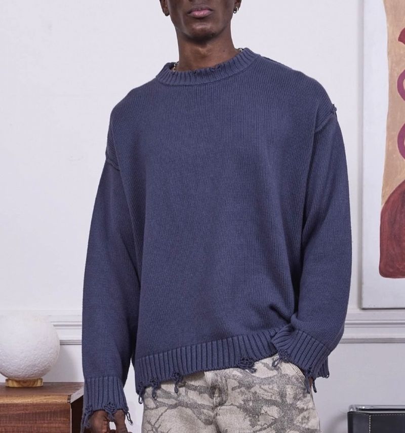 Maglione da uomo e da donna con scollo rotondo, con cuciture, stile retrò, alla moda, casual, ampio, pullover_voghion.com