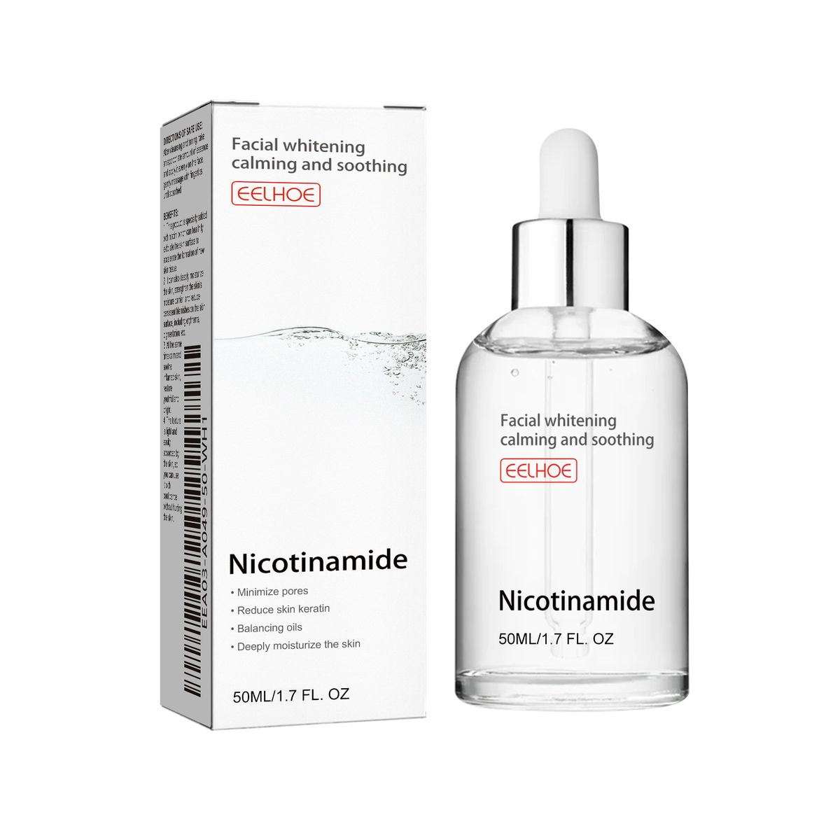 EELHOE nikotiinhappe näoessents heledab aknejälgi, niisutab poore, ahendab ja valgendab nahka. Iluessents._voghion.com