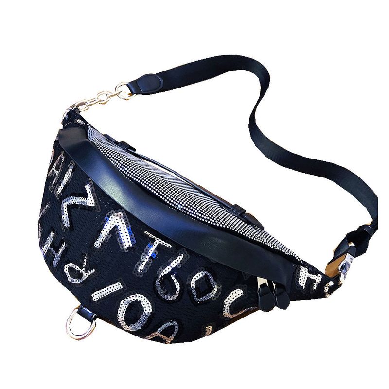 2032-5 letter sequin chest for women's new Korean version fashionable and versatile single shoulder crossbody bag,_voghion.com