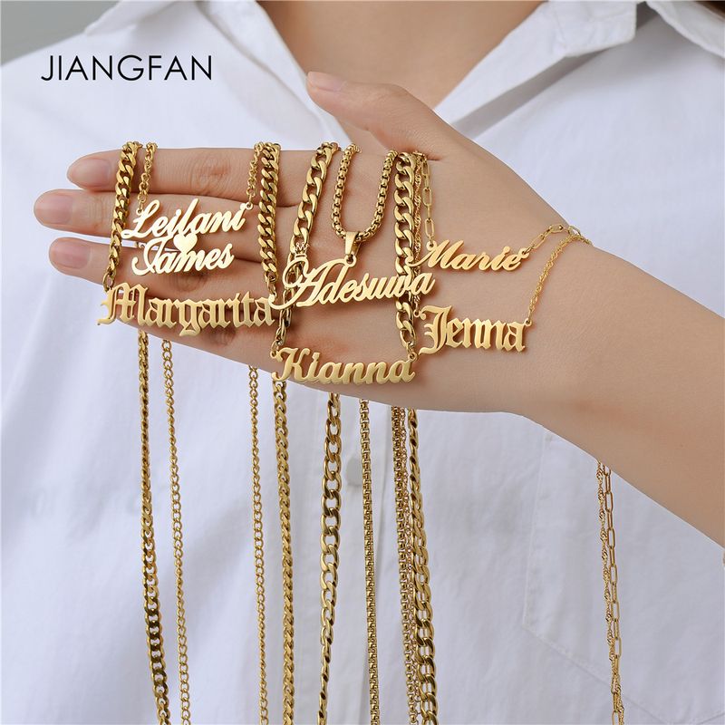 Personalized Name Necklace For Men And Women Couples, Silver DIY Necklace, Niche Design Cuban Chain Pendant, Ins Style_voghion.com