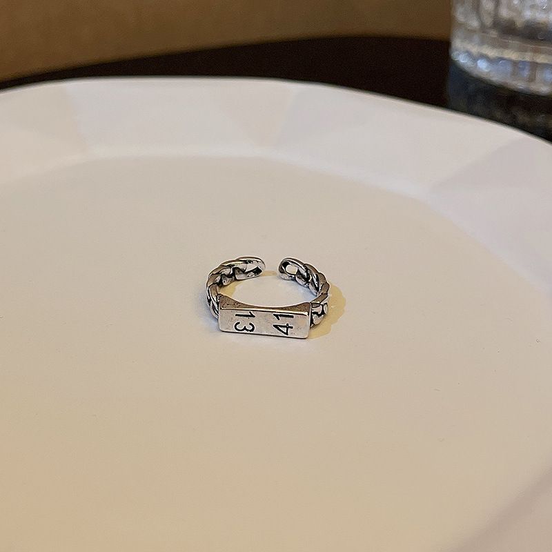 Anello aperto in argento per donna, design unico, stile hip-hop minimalista, anello a coda alla moda_voghion.com