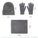 Winter Men's Knitted Hat, Cold-proof Knitted Scarf, Piled And Thickened Double-layer Scarf Gloves, Hat Three-piece Set_voghion.com