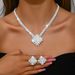 Set di gioielli da donna, set di gioielli alla moda, collana e orecchini di lusso con strass scintillanti, gioielli alla moda con nappe a forma di ventaglio per le donne_voghion.com