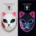 Halloween Cat Face Mask Halloween Glow LED Masks Anime Cosplay Masks Halloween Christmas Party Lighting Cat Masks_voghion.com