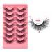 7 Pairs Faux Mink Fluffy False Eyelashes Natural Curl Dense & Exaggerated For Stage Makeup Voluminous And Dramatic Look_voghion.com