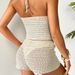 Women's Clothing Beach Vacation Hollow Three Dimensional Hook Flower Sexy Halter Neck Strap Beach Swimsuit Bikini Set_voghion.com