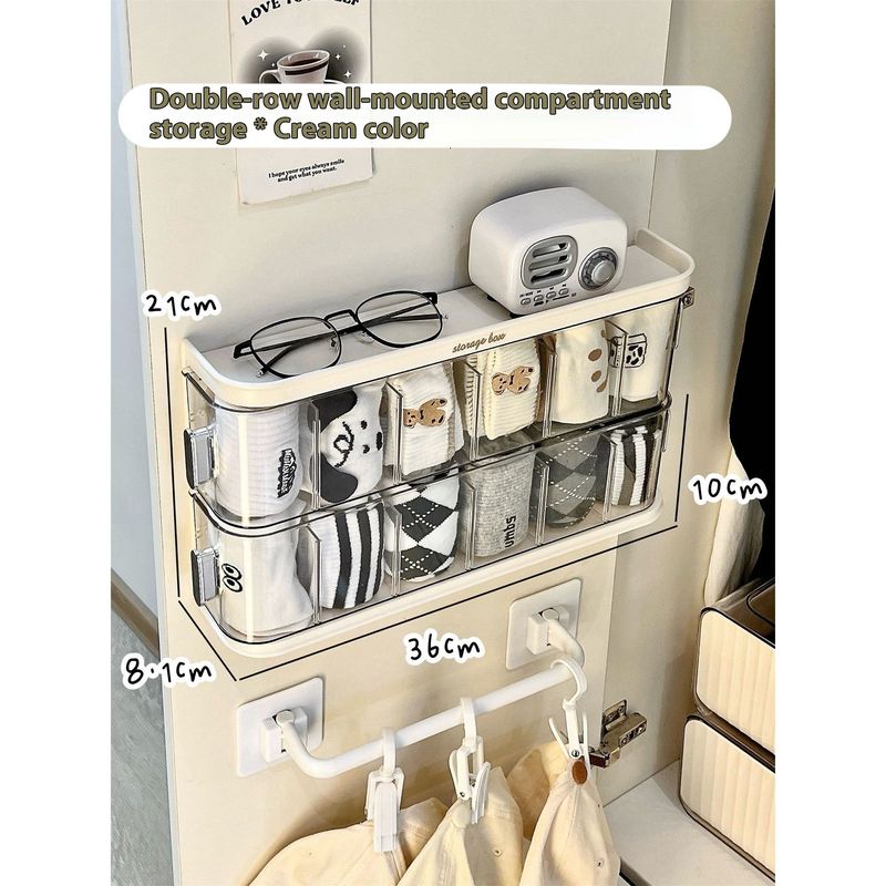 and Socks Storage Wall-Mounted Home Wardrobe Underwear Drawer Divider Organizer Box 3-in-1_voghion.com