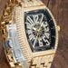 Men's Luxury Barrel Watch - Full Diamond Dial, Oversized Case, Swiss Quartz Movement_voghion.com