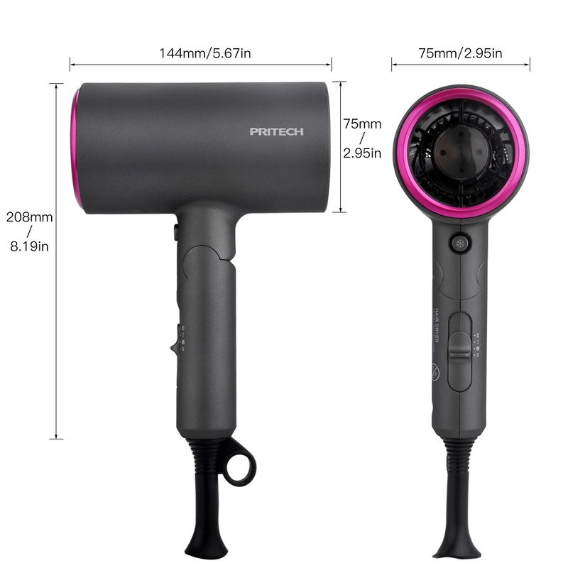 Hair Dryers Peach Household Wind Folding Hair Dryer Home Appliance Salon Hair Dryer Cross Border Hammer Negative Ion Constant Temperature Hair Care_voghion.com