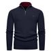 Maglione a coste da uomo – Pullover a collo alto con mezza zip (isolante termico, elasticizzato e confortevole, lavabile in lavatrice, casual invernale ed elegante)_voghion.com