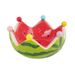Wassermelonen-Obstteller-Set – 6 farbenfrohe Dopamin-Snackgabeln + Servierplatte aus Keramik (Rot/Gelb, süßer Kawaii-Stil, BPA-frei)_voghion.com