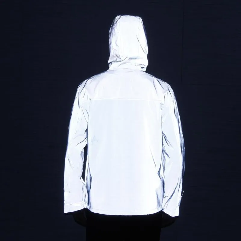 Men's Clothing outdoor sports street dance reflective windbreaker hooded jacket without hip hop jacket_voghion.com