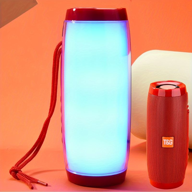 Altavoz inalámbrico portátil TG-157 con luz LED de colores, altavoz estéreo 3D con graves luminosos para exteriores, subwoofer estéreo TWS con manos libres para llamadas/FM/TF para coche._voghion.com