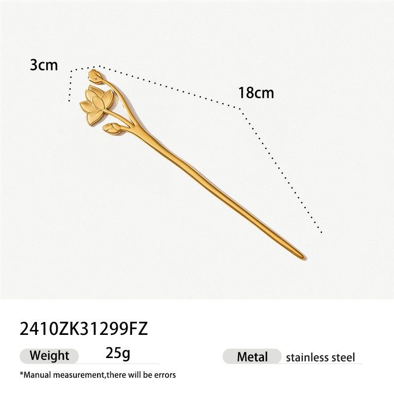 forcina per capelli alla moda in acciaio inossidabile placcato oro che non sbiadisce, accessori per capelli ad anello ondulato_voghion.com