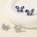 Orecchini da donna in argento S925 con zirconi blu a forma di farfalla, semplici e alla moda, piccoli e freschi, con temperamento a forma di foresta._voghion.com