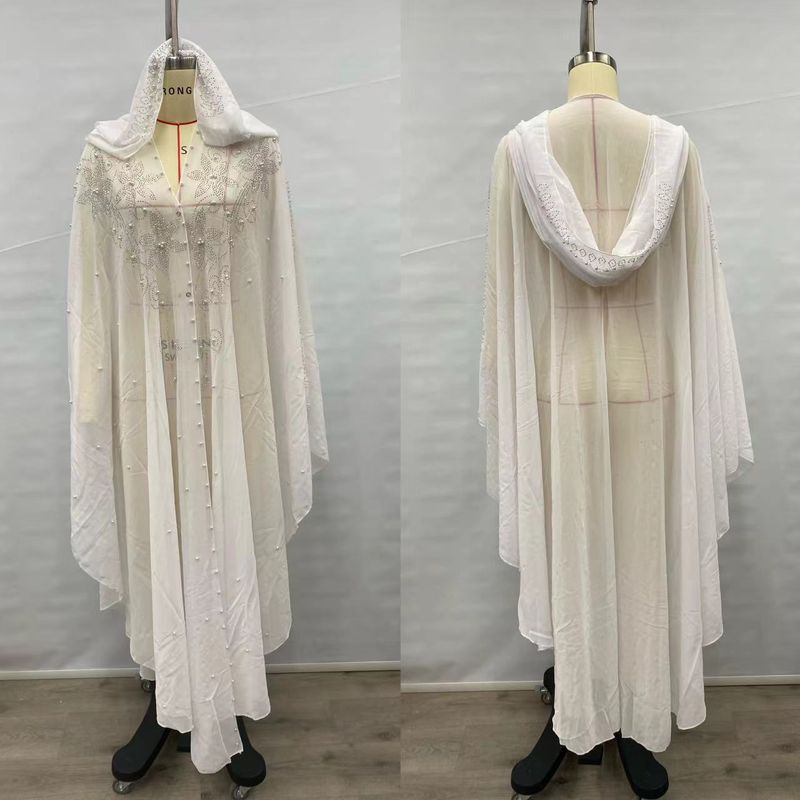 Abito da donna con perline, scialle musulmano, mantello con cappuccio, maniche a pipistrello_voghion.com