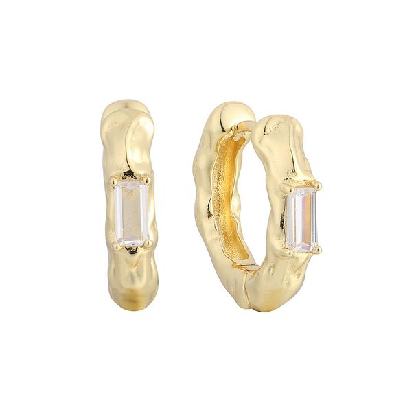 Orecchini a cerchio geometrico con micro zirconi intarsiati, semplici e freddi, stile temperamentale_voghion.com