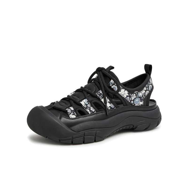Hässliche süße Baotou-Hohlsandalen für Damen, Sommer, neue Blumenfarbe, passend, dicker Boden, lässige Sport-Papa-Schuhe_voghion.com