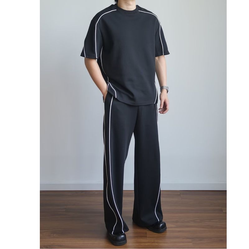 Herrenbekleidung Freizeitanzug Kurzarmhose Wischhose Lockeres und schönes Sport-Komplettset_voghion.com
