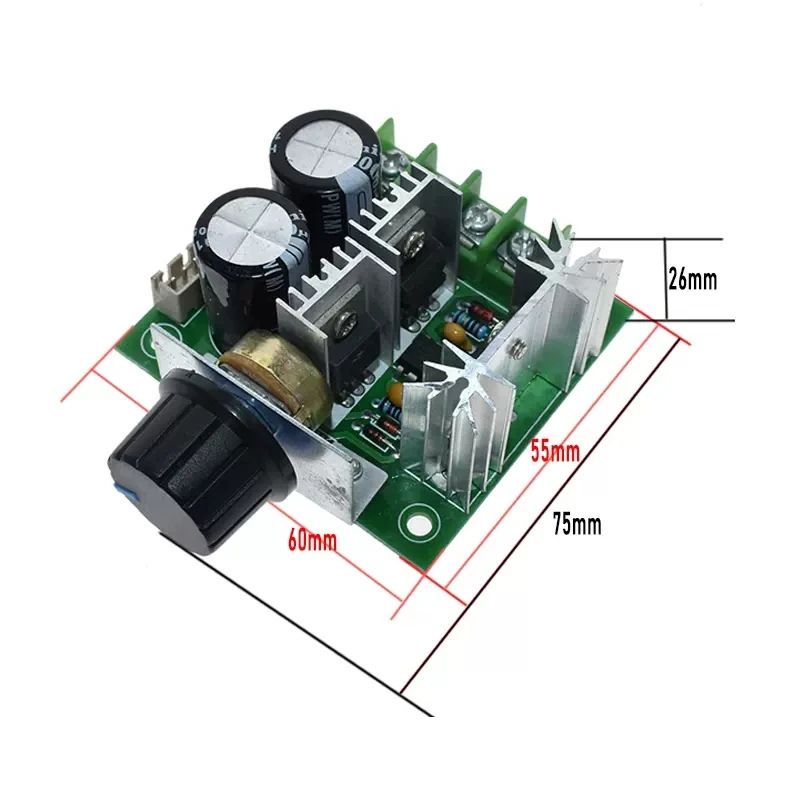 PWM DC-motorregelaar, pomp met continu variabele snelheidsschakelaarmodule, hoge efficiëntie 12V-40V 10A_voghion.com