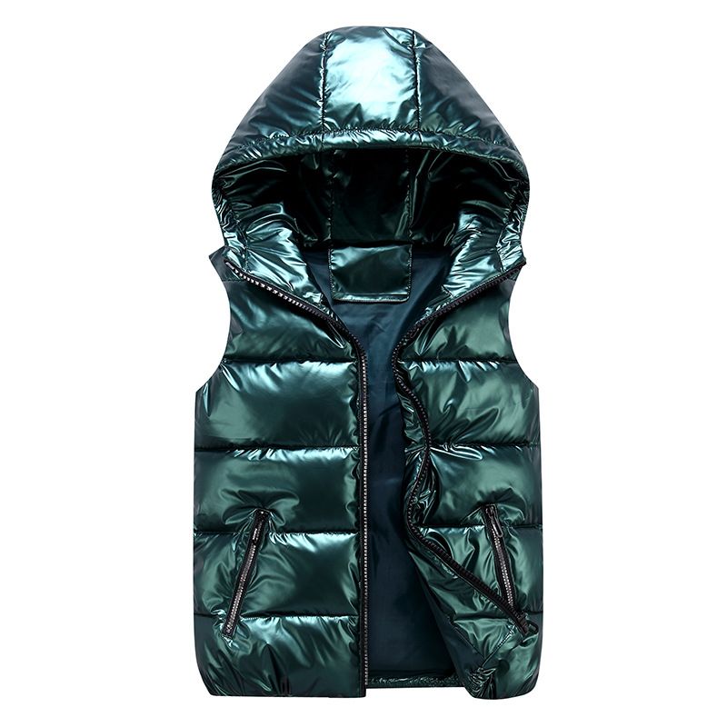 Men's Clothing 2024 New Shiny Cotton Vest For Middle And Large Children, Fashionable Parent-Child Couple Short Cotton Vest_voghion.com