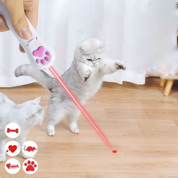 Laser Pointer Interactive Cat Chase Toy; USB Rechargeable Red Laser Light Pointer Training Tool_voghion.com