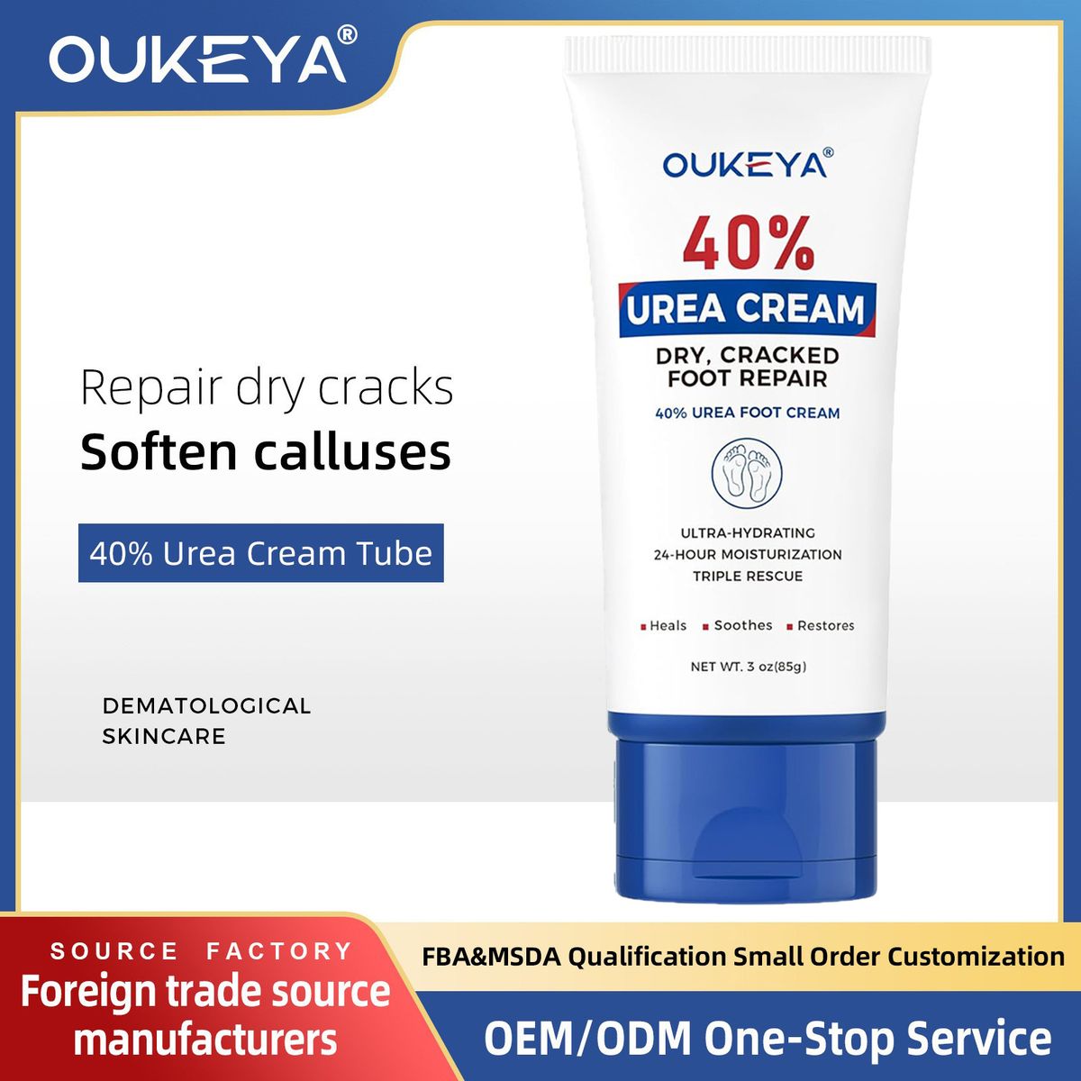 Handcremes und Lotionen, bevorzugter Dienstleister, 40 % natürliche Harnstoffcreme, Fußcreme, feuchtigkeitsspendend, nicht fettend, für leichte Flecken_voghion.com