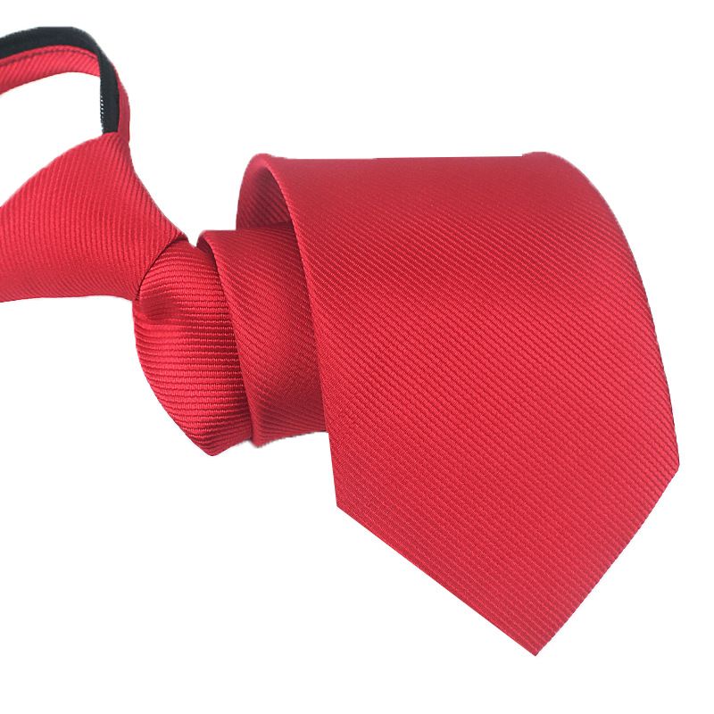 Unisex 6cm men's tie 8CM lazy no-knot zipper tie easy to pull business formal wear_voghion.com