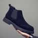 Fur Martin Boots Men's Round Head Platform Short Boots Medium Help Desert Boots Matte Leather Men_voghion.com