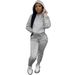 Women's Fleece-Lined Two-Piece Set With Hoodie And Large Hip Pants Casual Sports Sweatshirt Wholesale_voghion.com