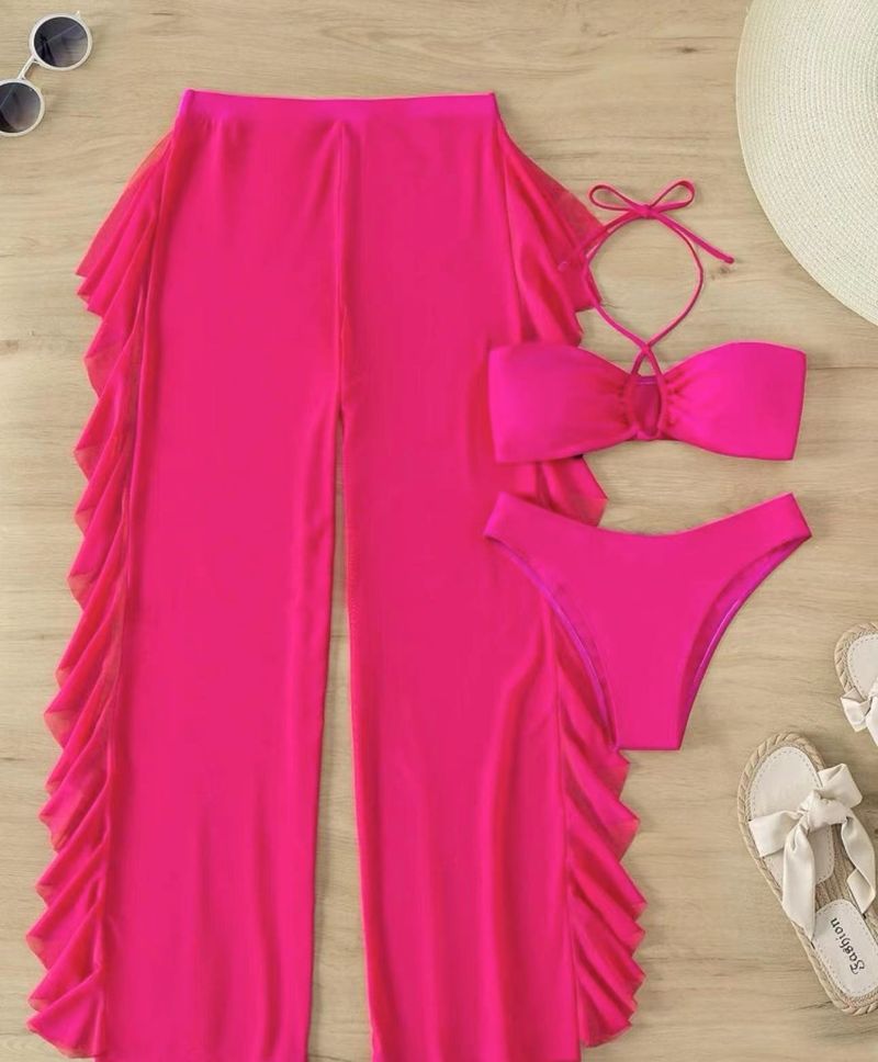 Abbigliamento da donna Bikini a tre pezzi con perizoma diviso Costume da bagno sexy_voghion.com