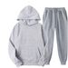 Cross-border Trend Casual Sports Suit Men's Solid Color Hooded Fleece Sweater Two-piece Set Casual Versatile_voghion.com