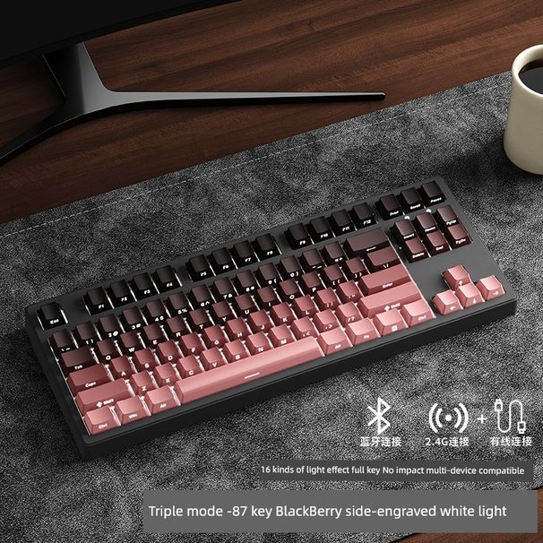 Pioneer 87 Gaming Keyboard Wireless Bluetooth Three-Mode Nical Side Engraving E-Sports Games Office Mt108x87 Key_voghion.com