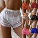 New Multicolor Mesh Swimsuit Women's Lace Up Solid Color Boxer High Waist Beach Bikini Bottoms_voghion.com