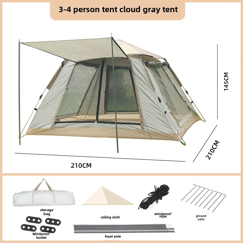 Tent buiten automatisch draagbaar opvouwbaar snel open multi-persoons kamperen strand aan alle kanten regenbestendig_voghion.com