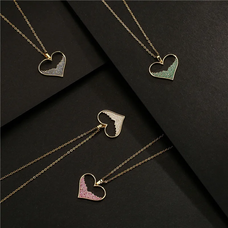 New Product VENUS Micro-inlaid Color Zirconium Love Pendant Necklace Women Fashion Simple Jewelry Wholesal_voghion.com