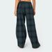 hot selling Xingqing Lounge Pants y2k Clothes Women Plaid Print Elastic Waist Loose Wide Leg Trousers with Pockets 2000s Clothing_voghion.com
