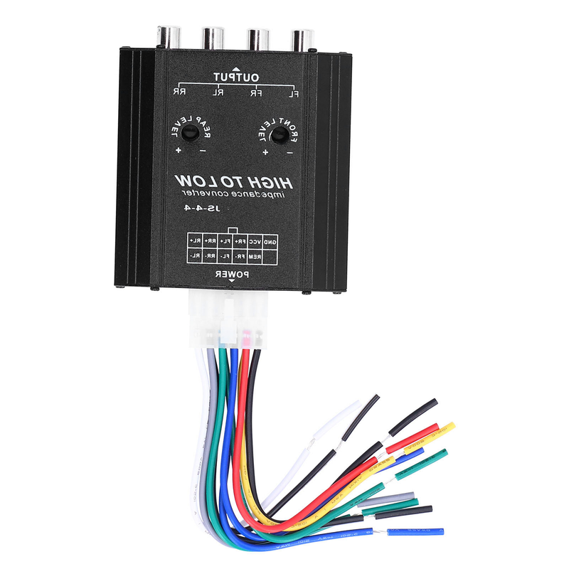 12V 4-Kanal-Audio-Impedanzkonverter Hoch-zu-Niedrig-RCA-Line-Autoradio-Radio-Lautsprecher-Frequenzfilter_voghion.com