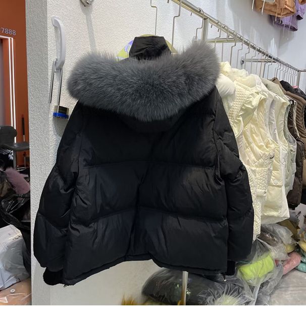 Damenbekleidung Winter neue lockere Wintermäntel Baumwolljacke für Frauen kurzer Stil kleine Größe großer Pelzkragen Baumwollmantel verdickter Mantel_voghion.com